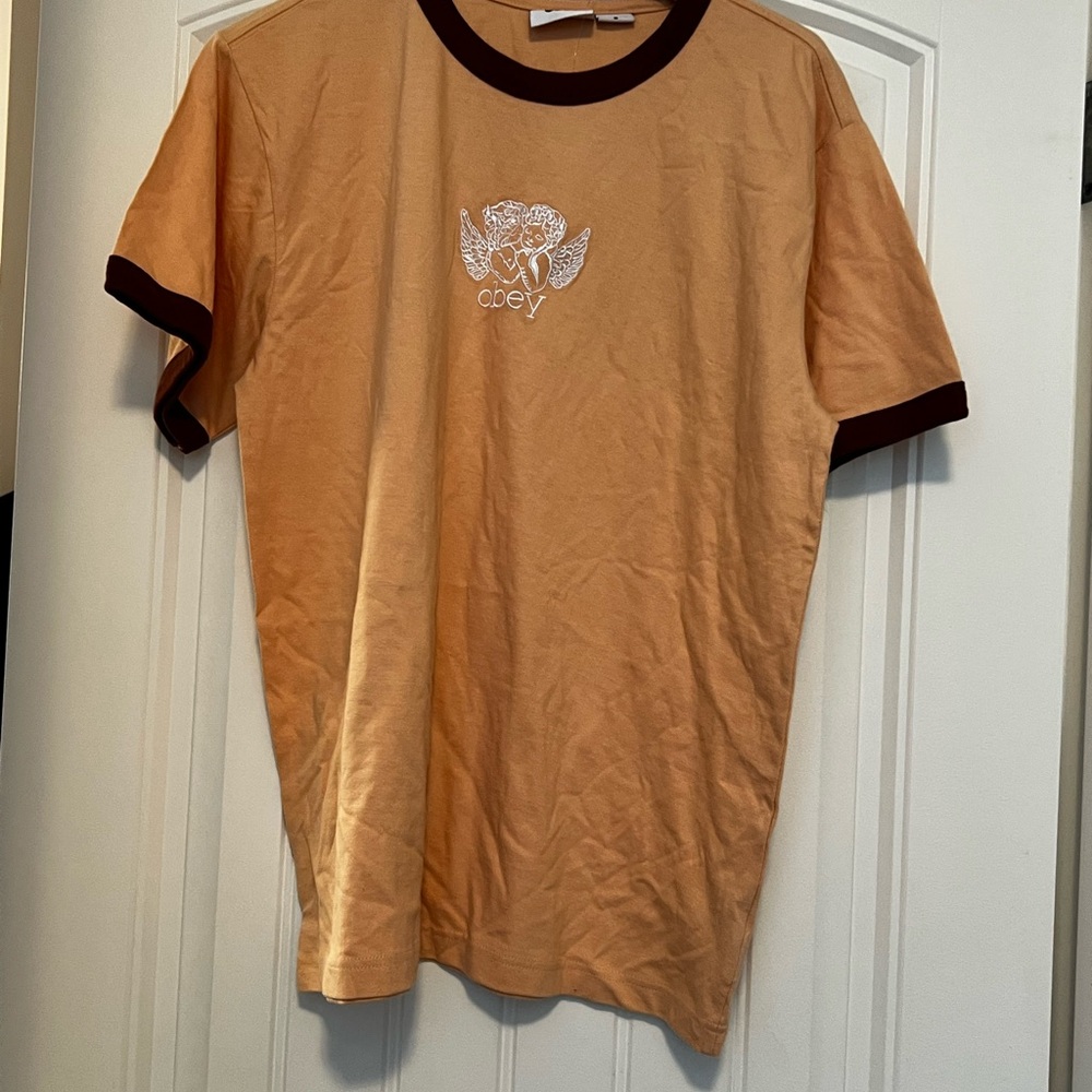 Obey Men's Tan T-Shirt